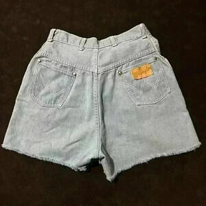 Vintage Wrangler 50s Sanforized Blue Bell Cut-Off Shorts Frayed Light Wash 24